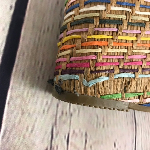 Mia Ankle Strap Multicolor Platform Wedge Size 8.5 - Picture 7 of 7